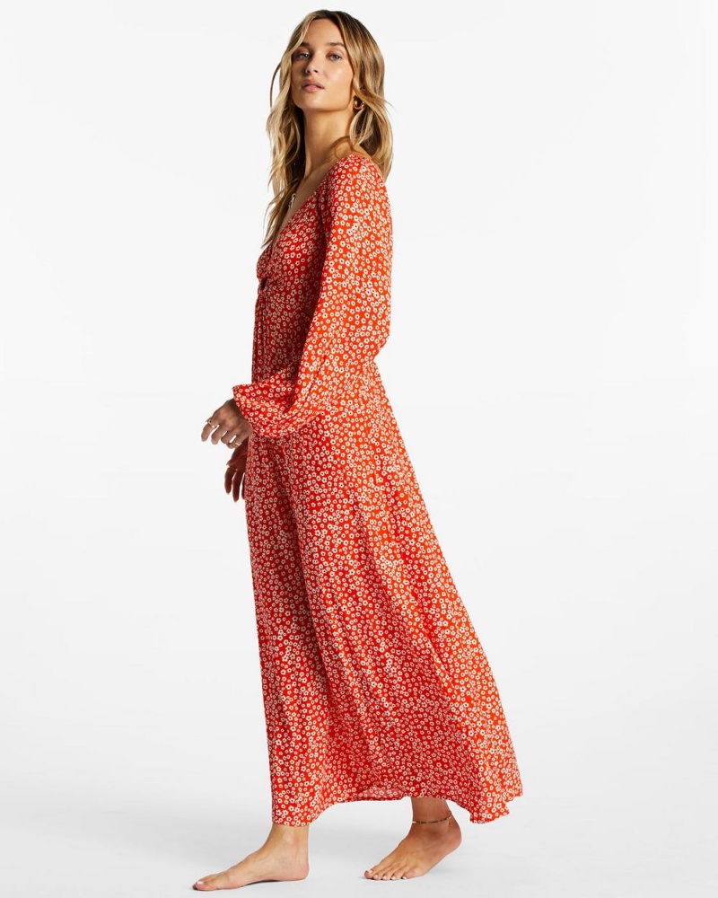 Orange Women's Billabong Last Call Maxi Dress | 495236WYX