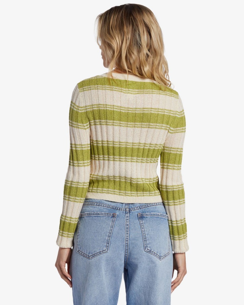 Palm Green Women's Billabong Clare Crew Neck Sweater | 089341PAN