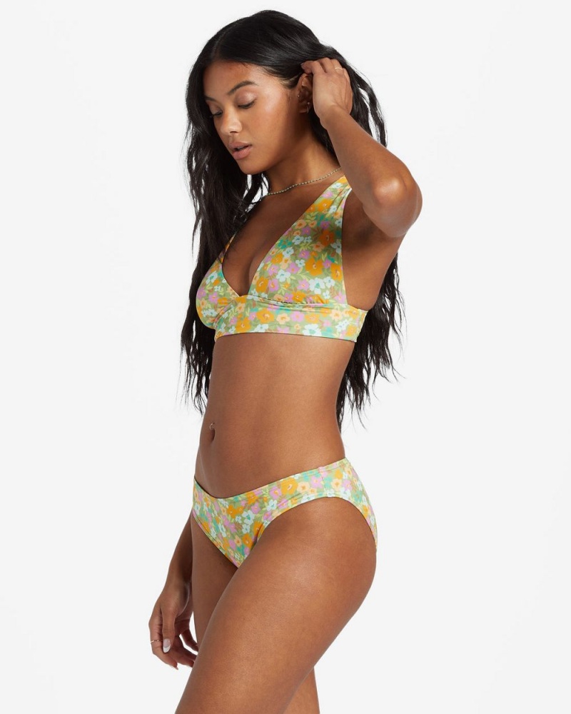 Palm Green Women's Billabong On The Bright Side Lowrider Bikini Bottoms | 716904RIZ