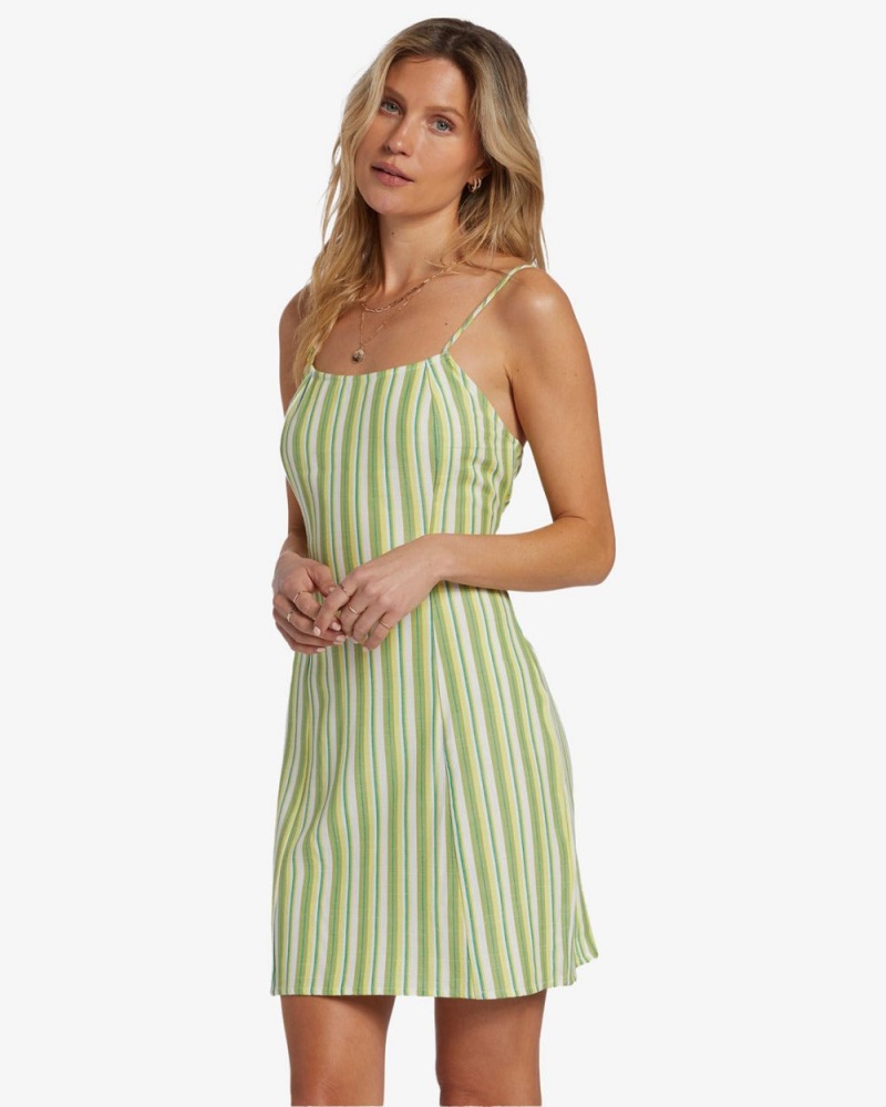 Palm Green Women's Billabong Stay Awhile Mini Dress | 912504YMC