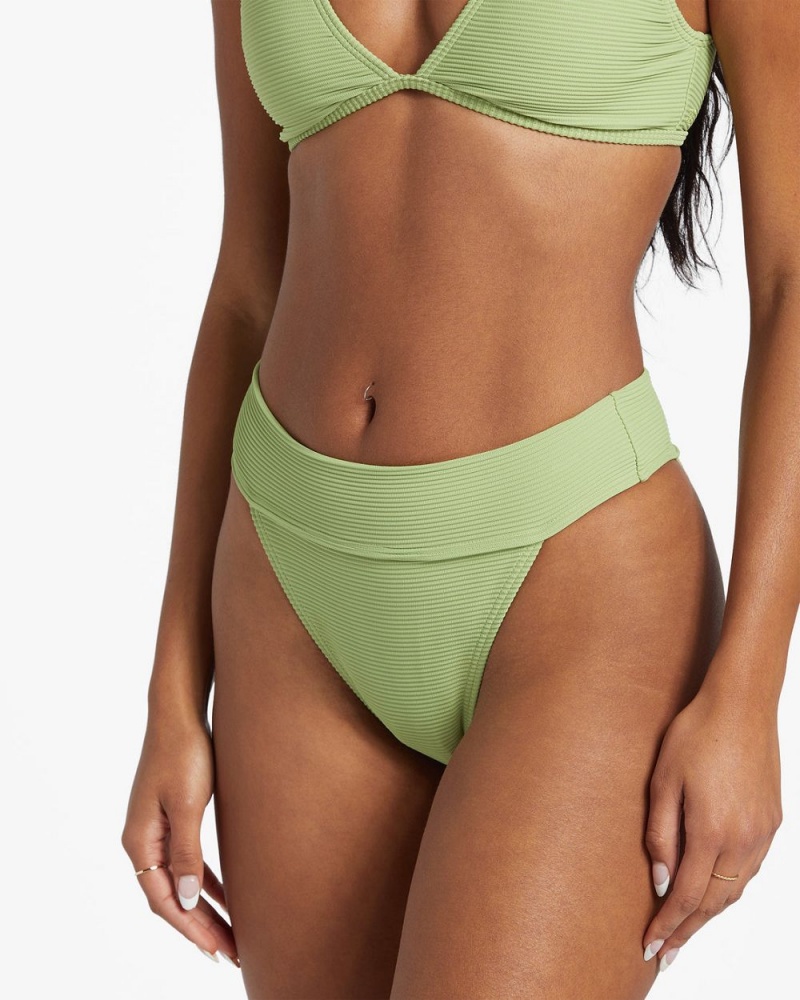 Palm Green Women's Billabong Tanlines Aruba Bikini Bottoms | 146739ZMF