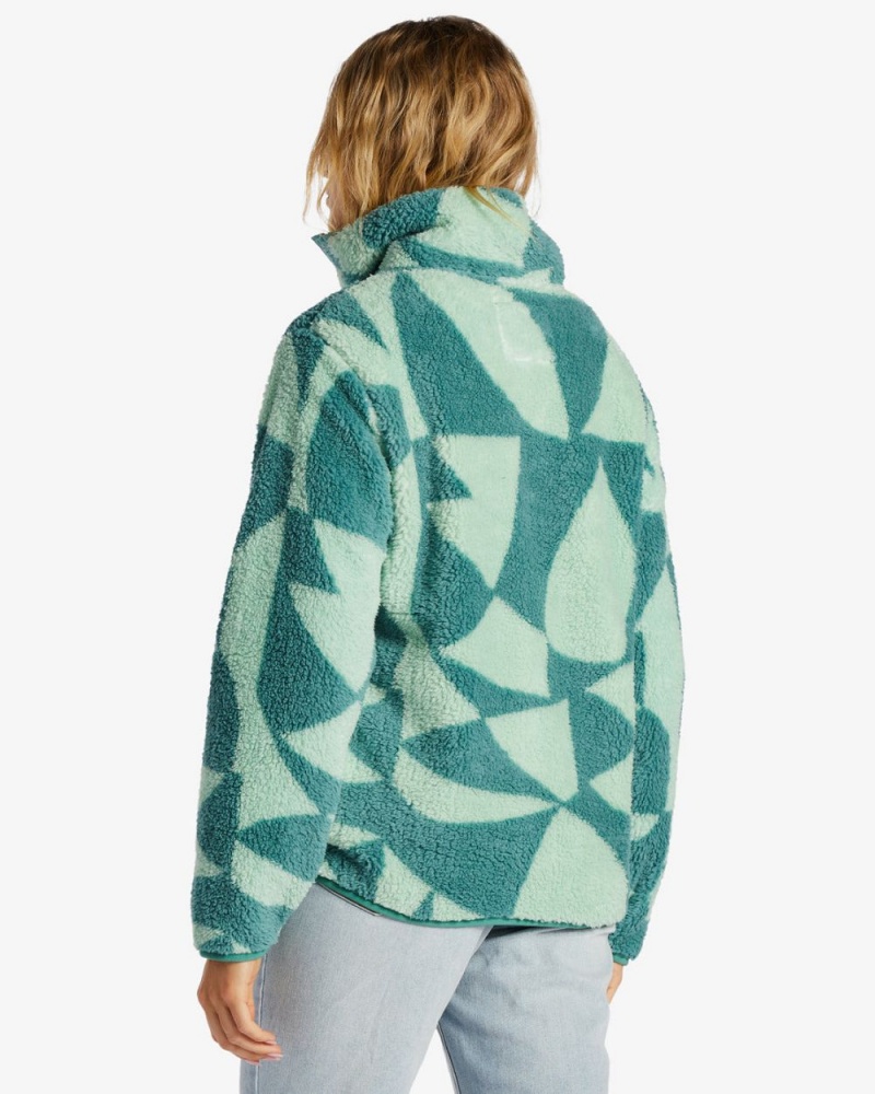 Pine Women's Billabong Switchback Mock Neck Fleece Sweatshirt | 375684KBG