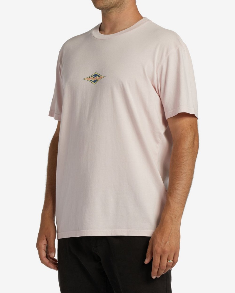 Pink Haze Men's Billabong Diamond Wave Og Short Sleeve Wave Washed T-Shirt | 620914FLS