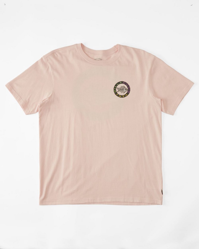 Pink Men's Billabong Bonez Short Sleeve T-Shirt | 371954LGU