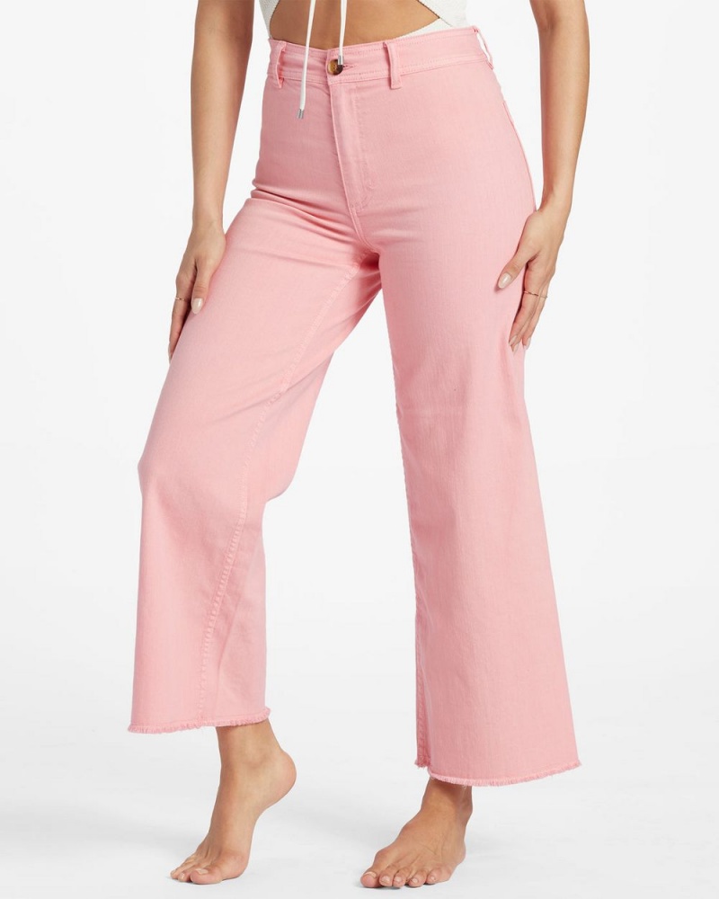 Pink Women's Billabong Free Fall High-Waist Pants | 701329RPA