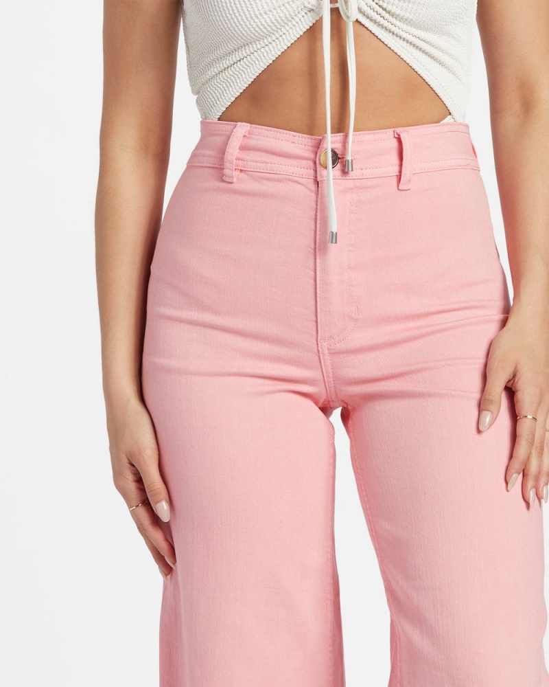 Pink Women's Billabong Free Fall High-Waist Pants | 701329RPA