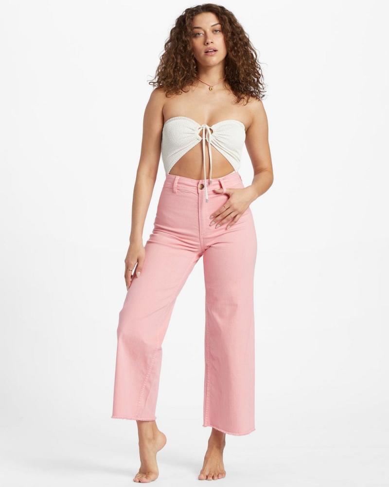 Pink Women\'s Billabong Free Fall High-Waist Pants | 701329RPA