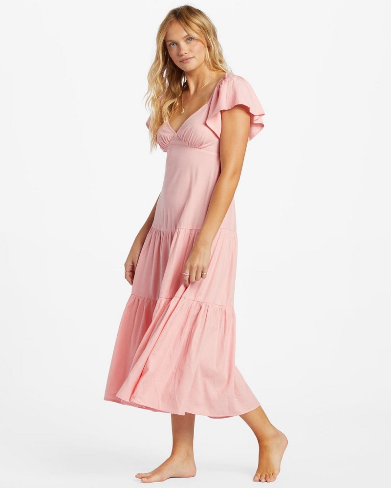 Pink Women's Billabong Last Light Dress | 917368MTF