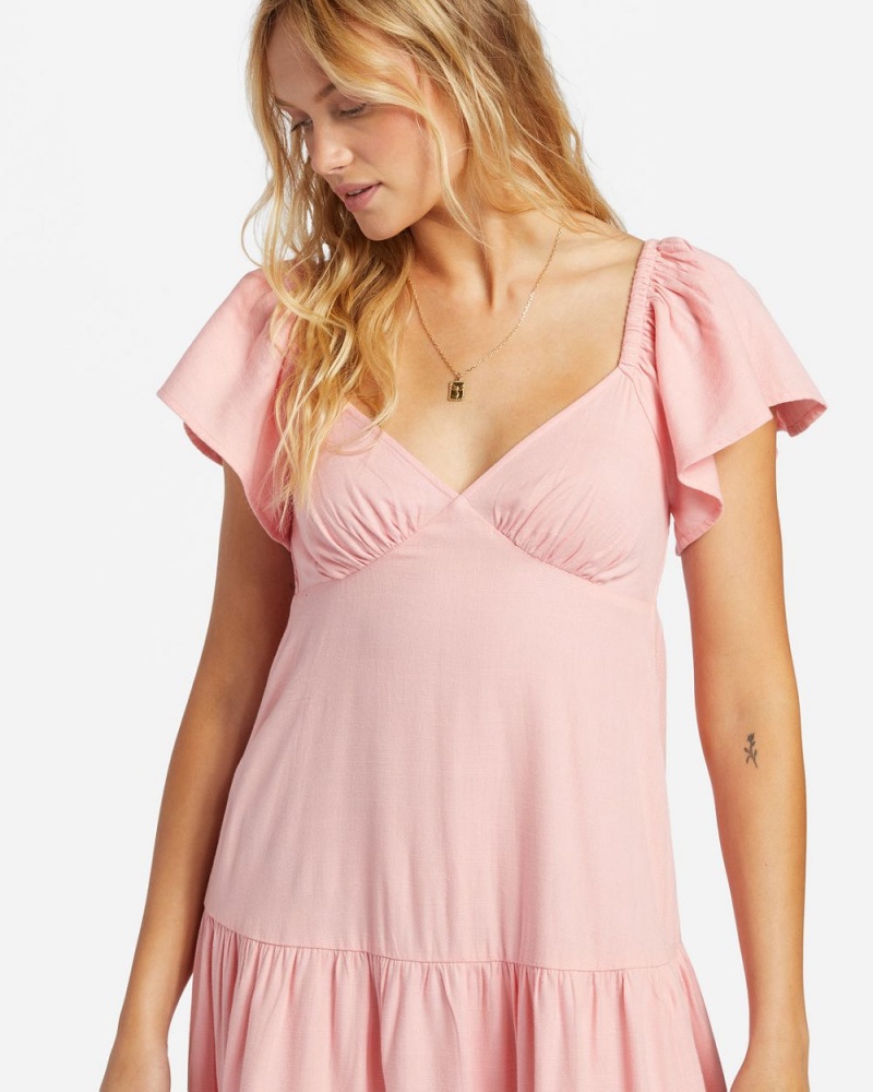 Pink Women's Billabong Last Light Dress | 917368MTF