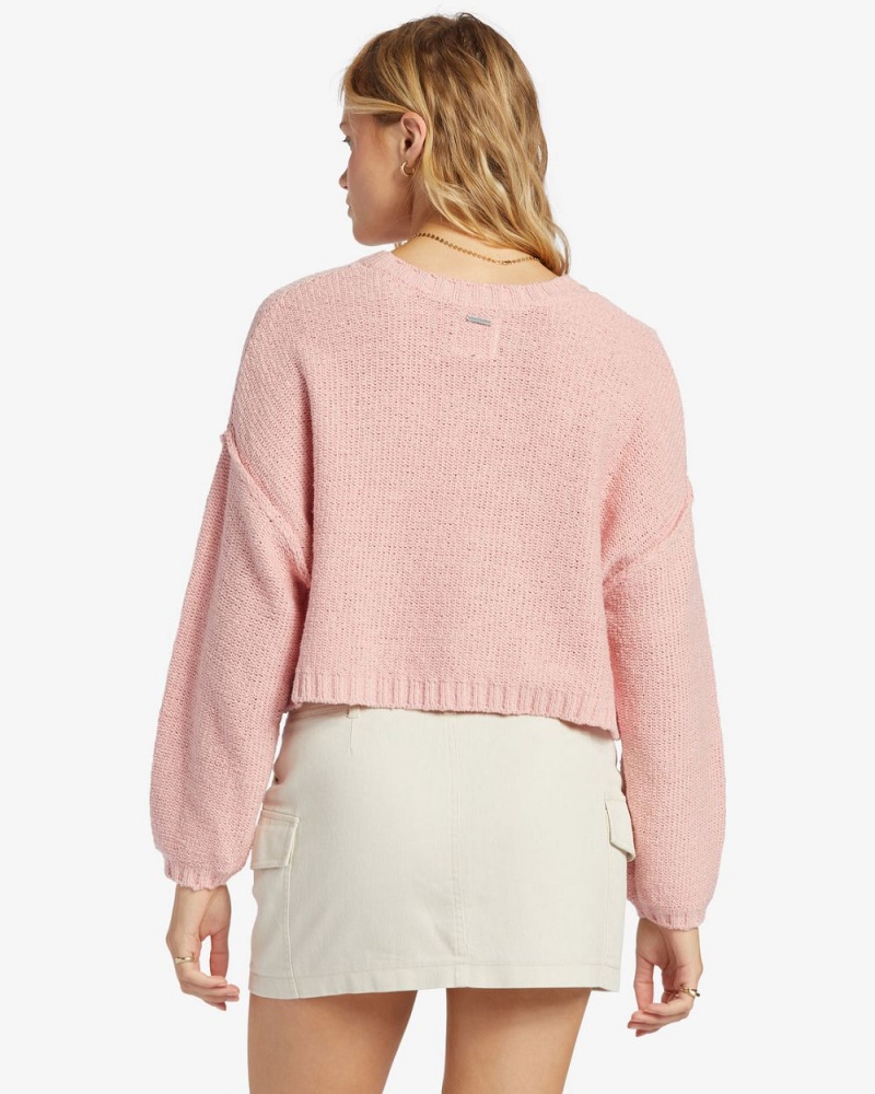 Pink Women's Billabong Shades Crew Neck Sweater | 601479JEA