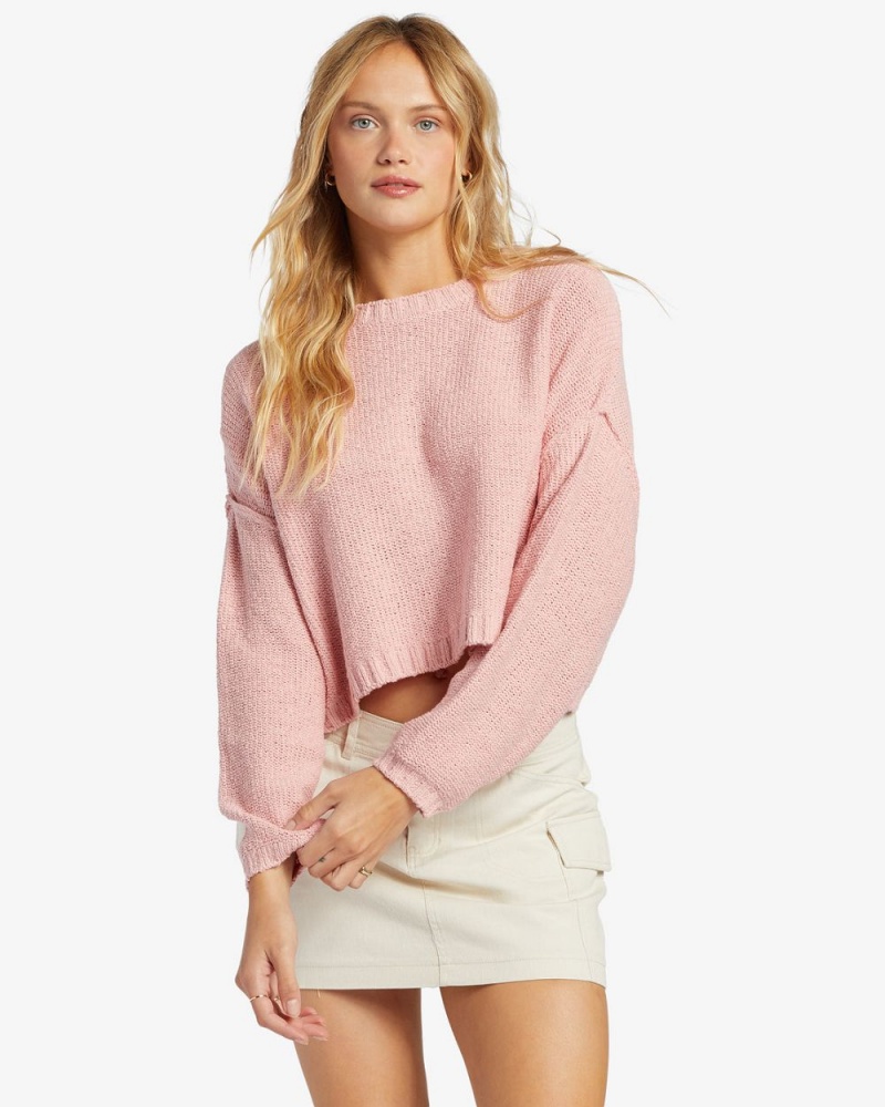 Pink Women\'s Billabong Shades Crew Neck Sweater | 601479JEA