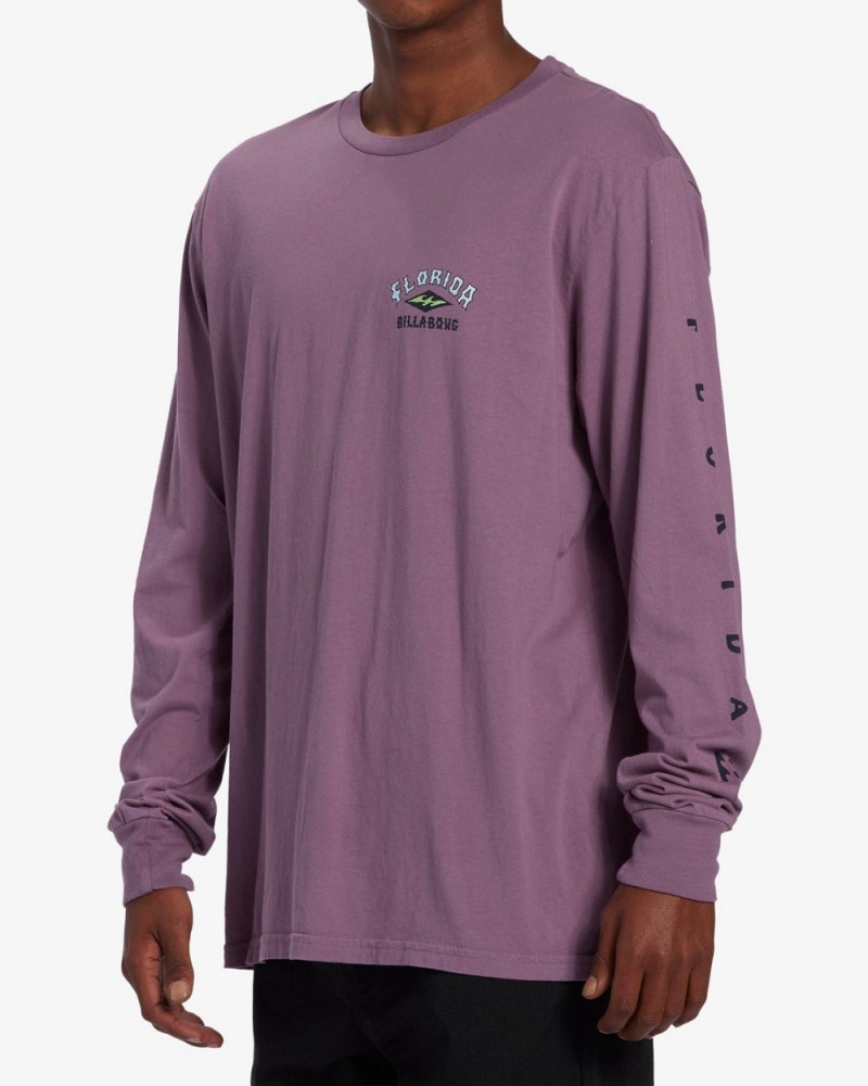 Plum Men's Billabong Arch Florida Long Sleeve T-Shirt | 810769NOU