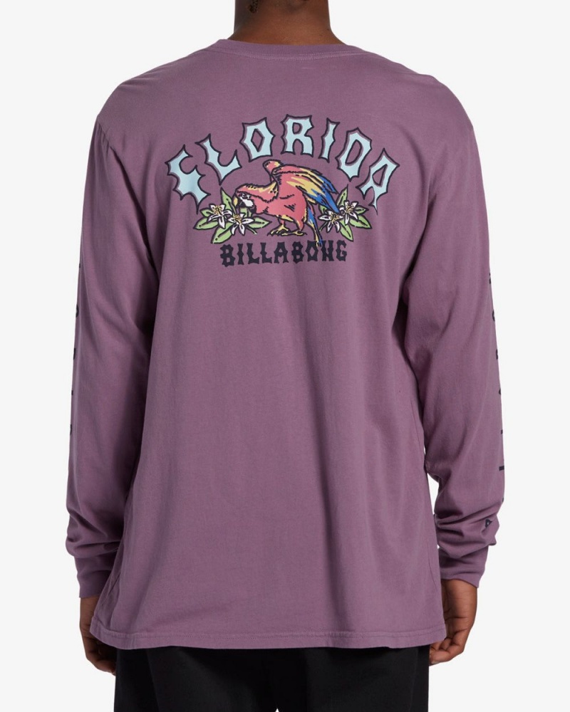 Plum Men's Billabong Arch Florida Long Sleeve T-Shirt | 810769NOU