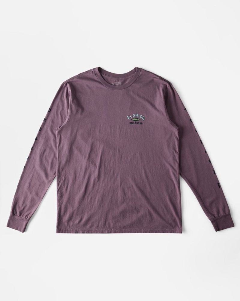 Plum Men's Billabong Arch Florida Long Sleeve T-Shirt | 810769NOU