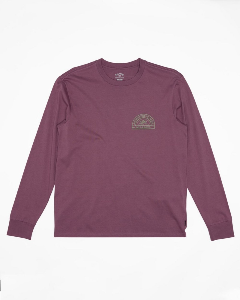 Plum Men's Billabong Sun Up Long Sleeve T-Shirt | 179024ISJ