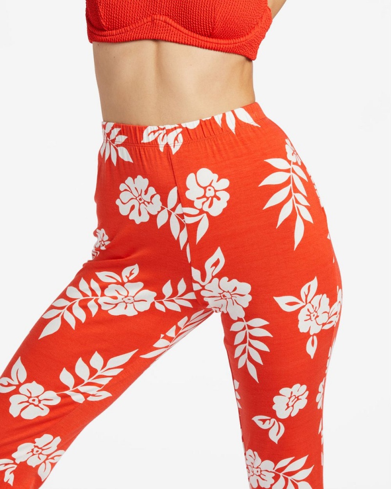 Red Aloha Women's Billabong Going High Stretchy Knit Flared Pants | 923805XAJ