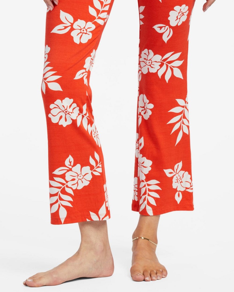 Red Aloha Women's Billabong Going High Stretchy Knit Flared Pants | 923805XAJ