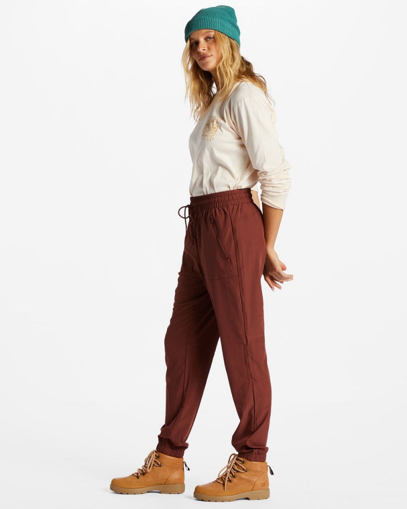 Red Women's Billabong A/Div Canyon Jogger Sweat Pants | 603741JBT