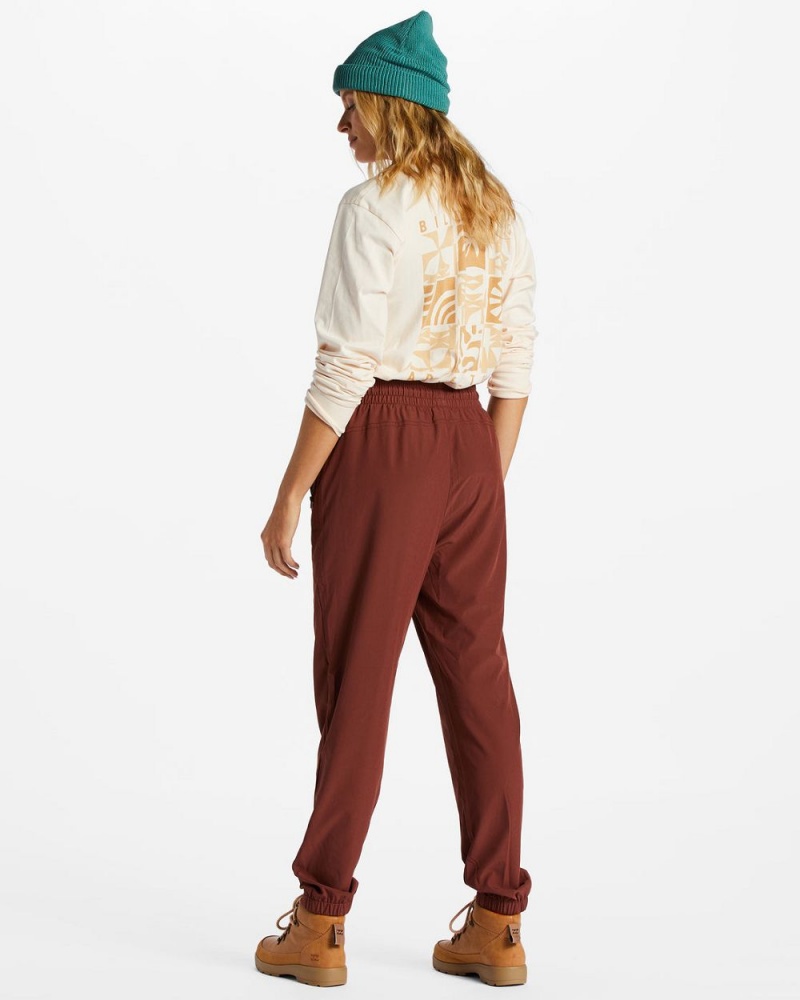 Red Women's Billabong A/Div Canyon Jogger Sweat Pants | 603741JBT