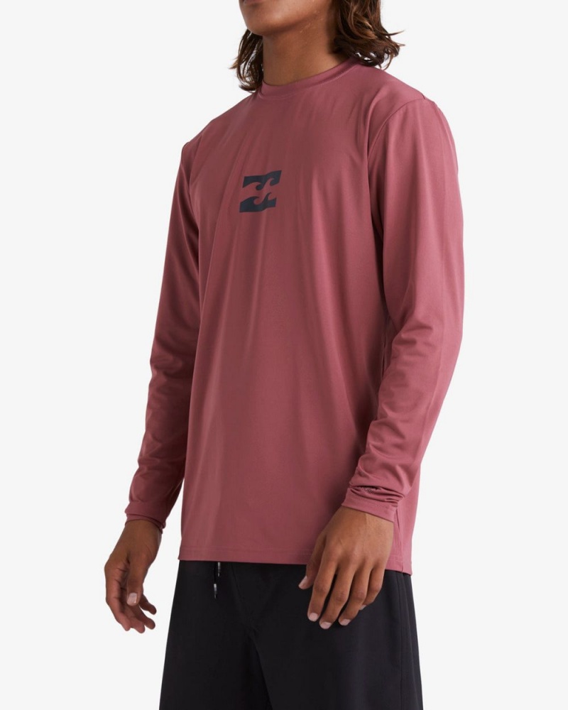 Rose Dust Men's Billabong All Day Wave Loose Fit Long Sleeve Surf T-Shirt | 532497NKH