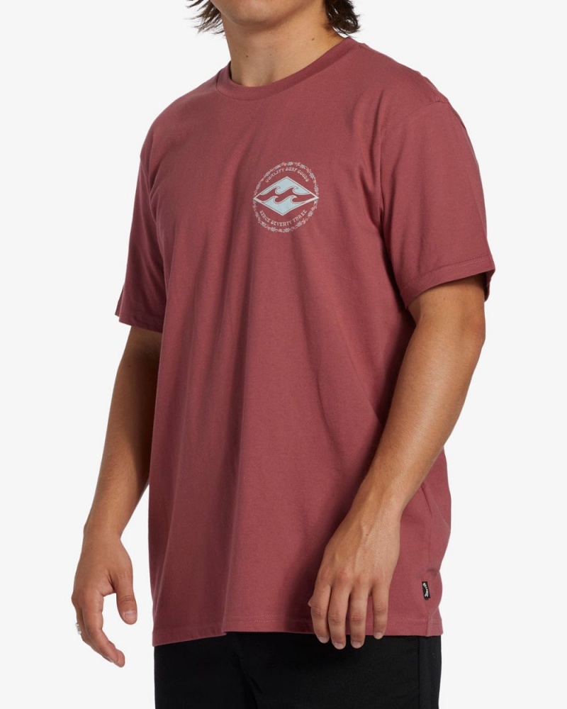 Rose Dust Men's Billabong Rotor Diamond Short Sleeve T-Shirt | 680954LIF