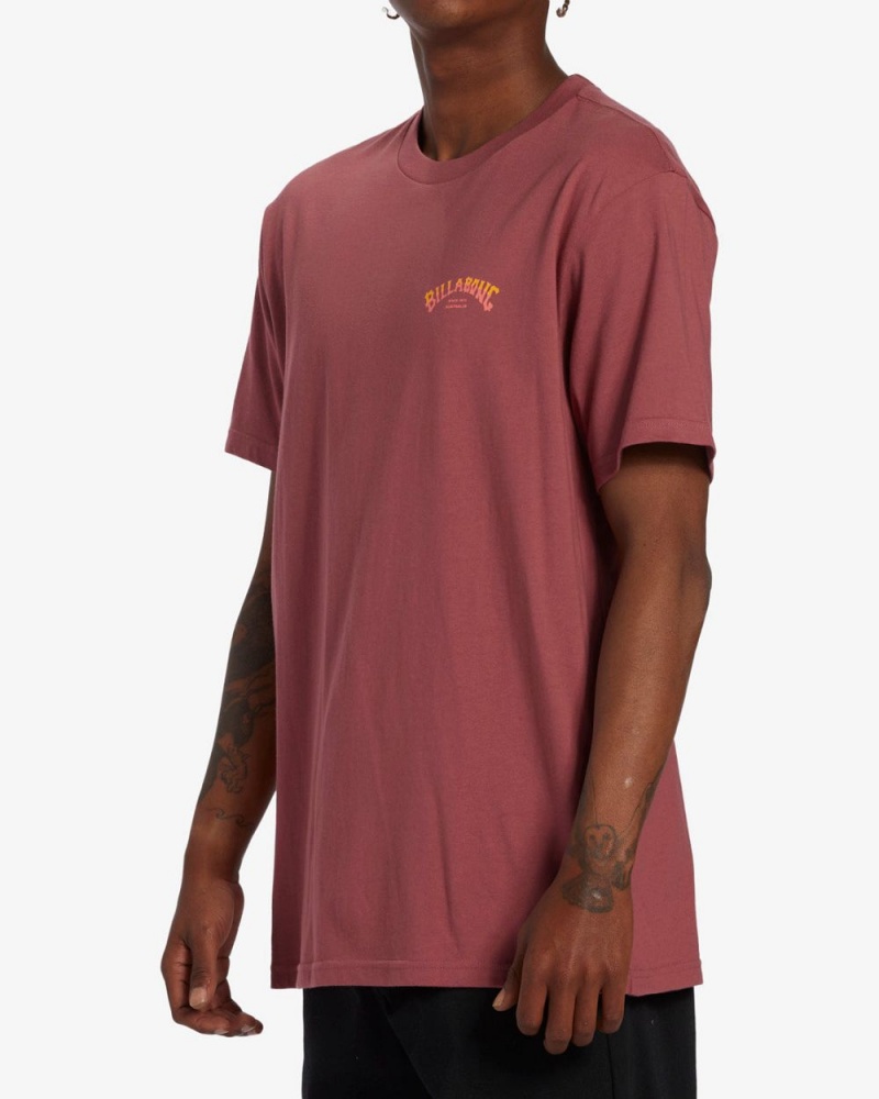 Rose Dust Men's Billabong Stacked Arch Short Sleeve T-Shirt | 570291GHL