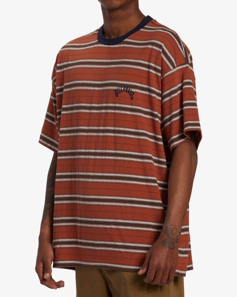 Rust Men's Billabong Baxter Crew Knit T-Shirt | 465370VBG