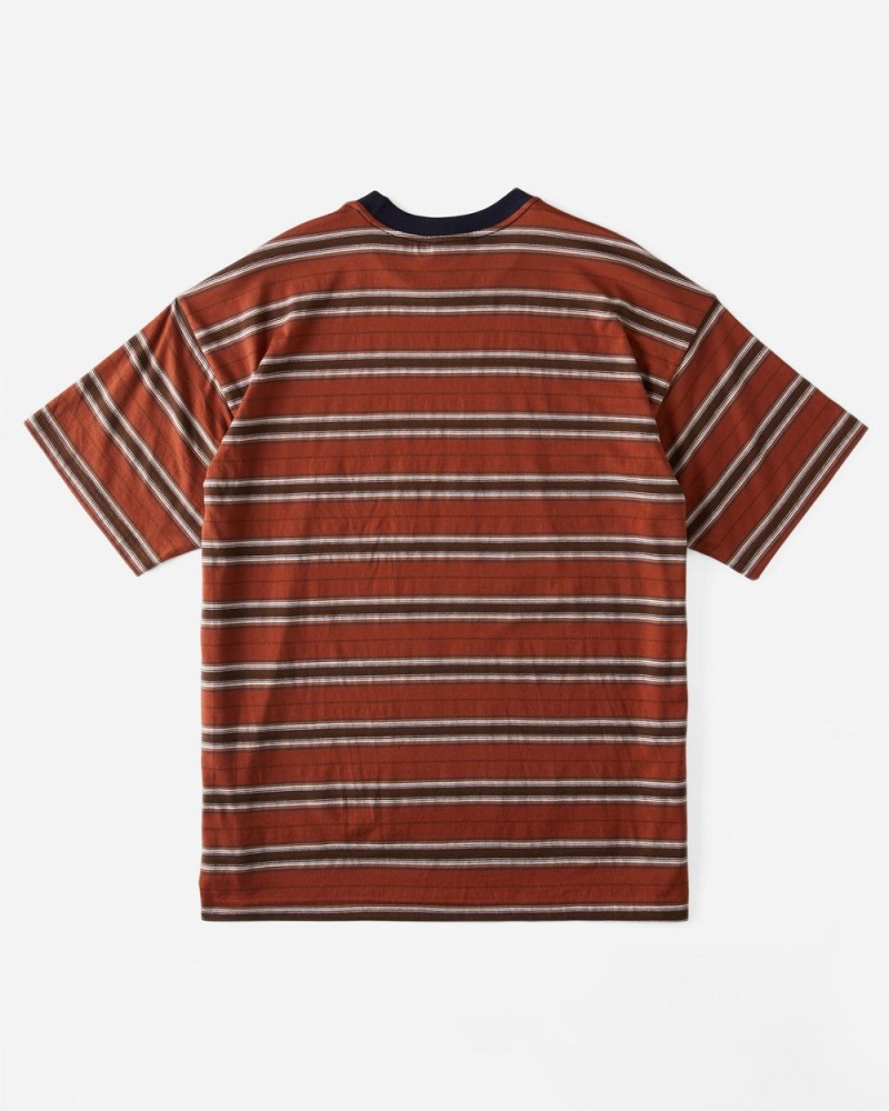 Rust Men's Billabong Baxter Crew Knit T-Shirt | 465370VBG