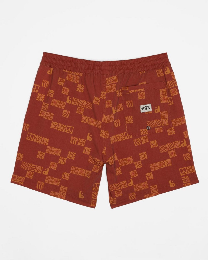 Rust Men's Billabong Good Times Layback Volleys Shorts | 913074NMX