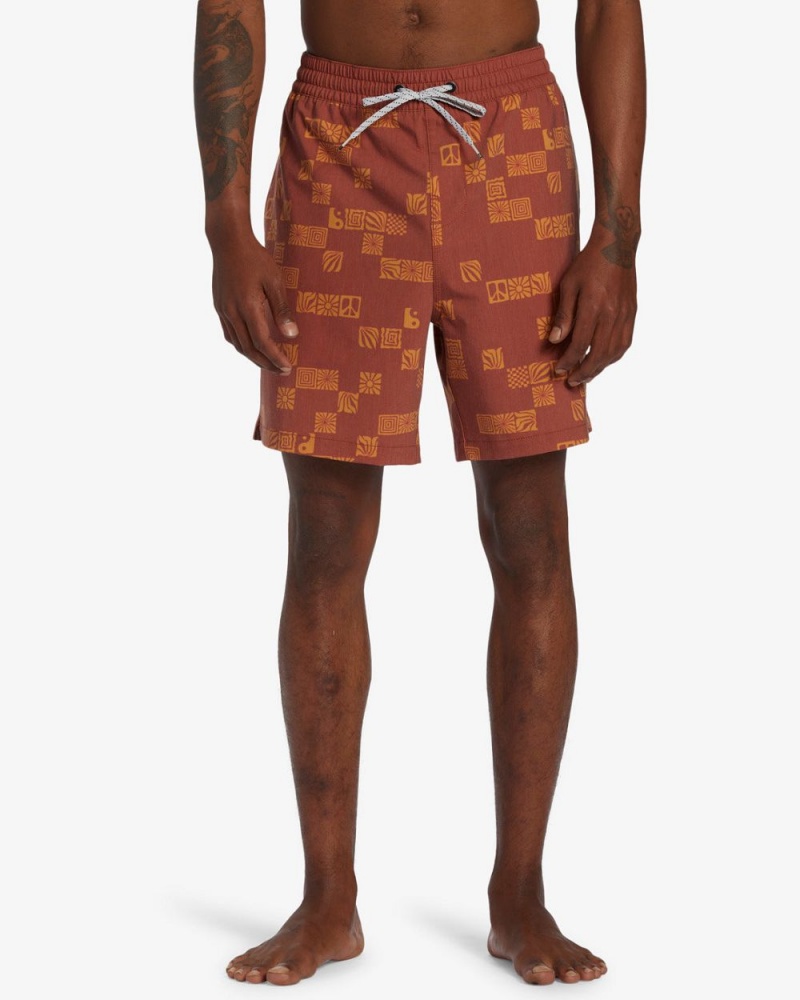 Rust Men's Billabong Good Times Layback Volleys Shorts | 913074NMX