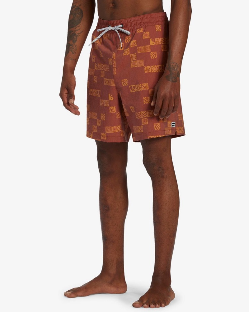 Rust Men's Billabong Good Times Layback Volleys Shorts | 913074NMX