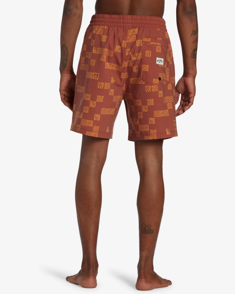 Rust Men's Billabong Good Times Layback Volleys Shorts | 913074NMX