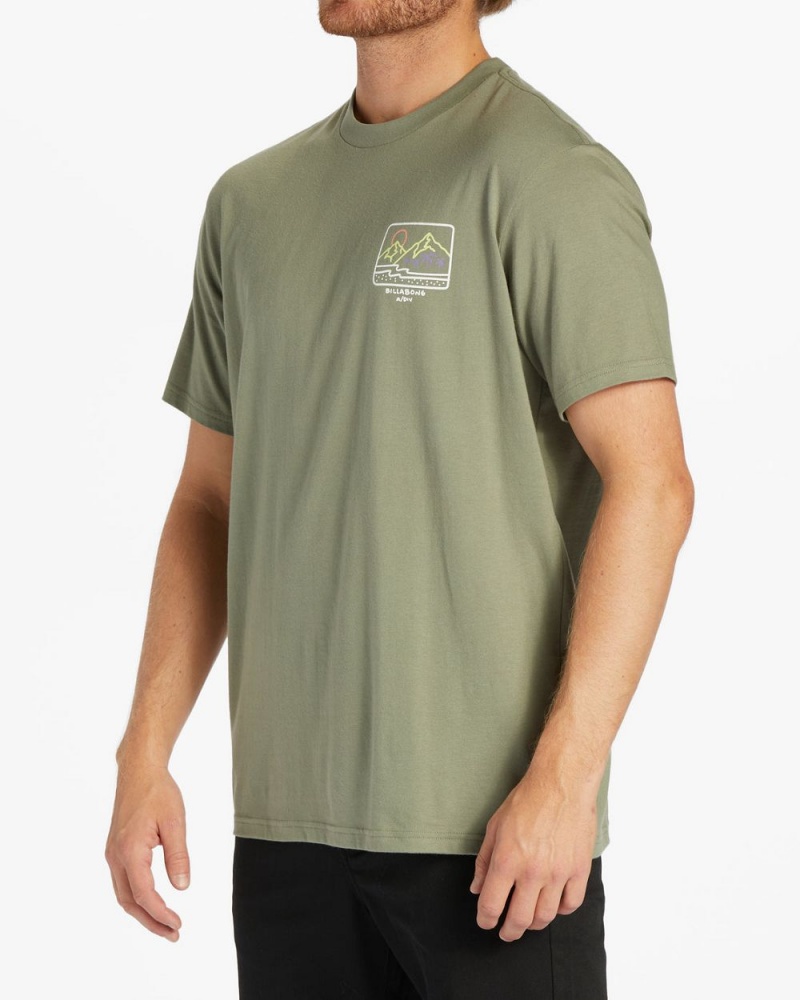 Sage Men's Billabong Shine Short Sleeve T-Shirt | 976023PGE