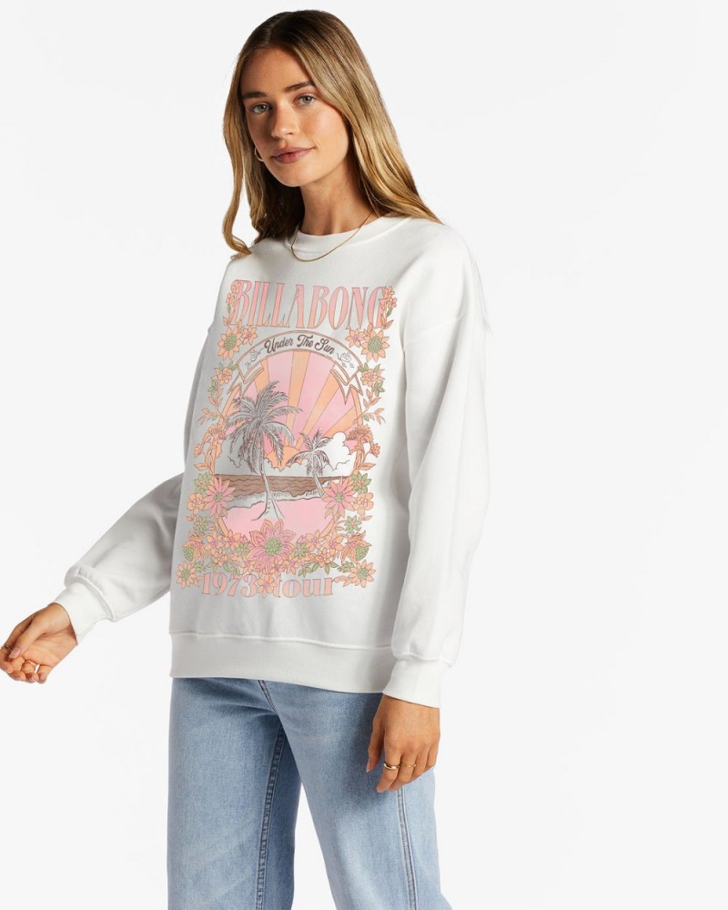 Salt Crystal Women's Billabong Ride The Wave Sweatshirt | 092835ASV