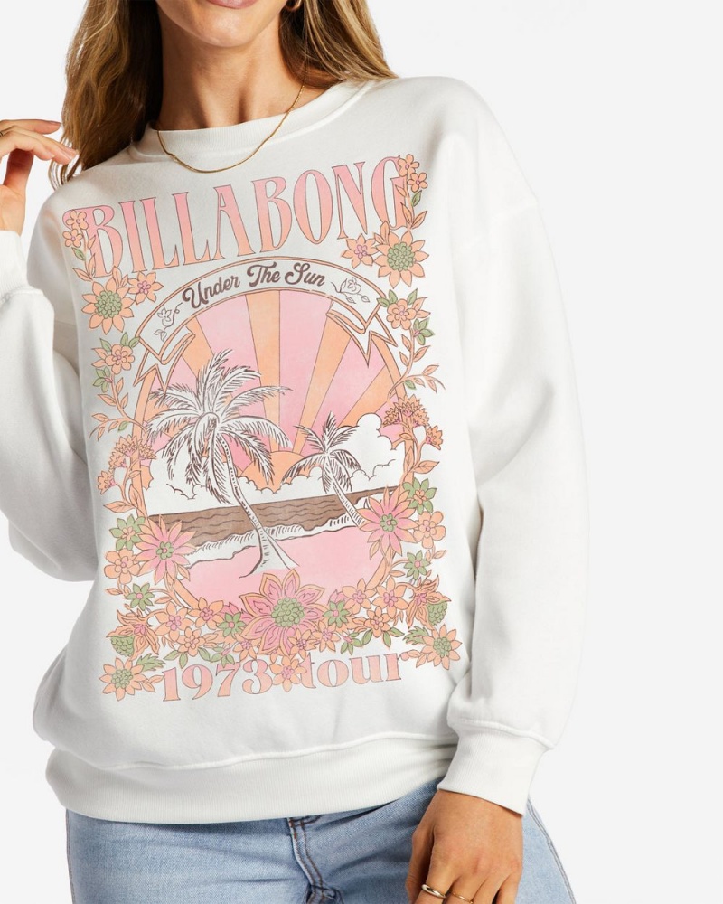 Salt Crystal Women's Billabong Ride The Wave Sweatshirt | 092835ASV