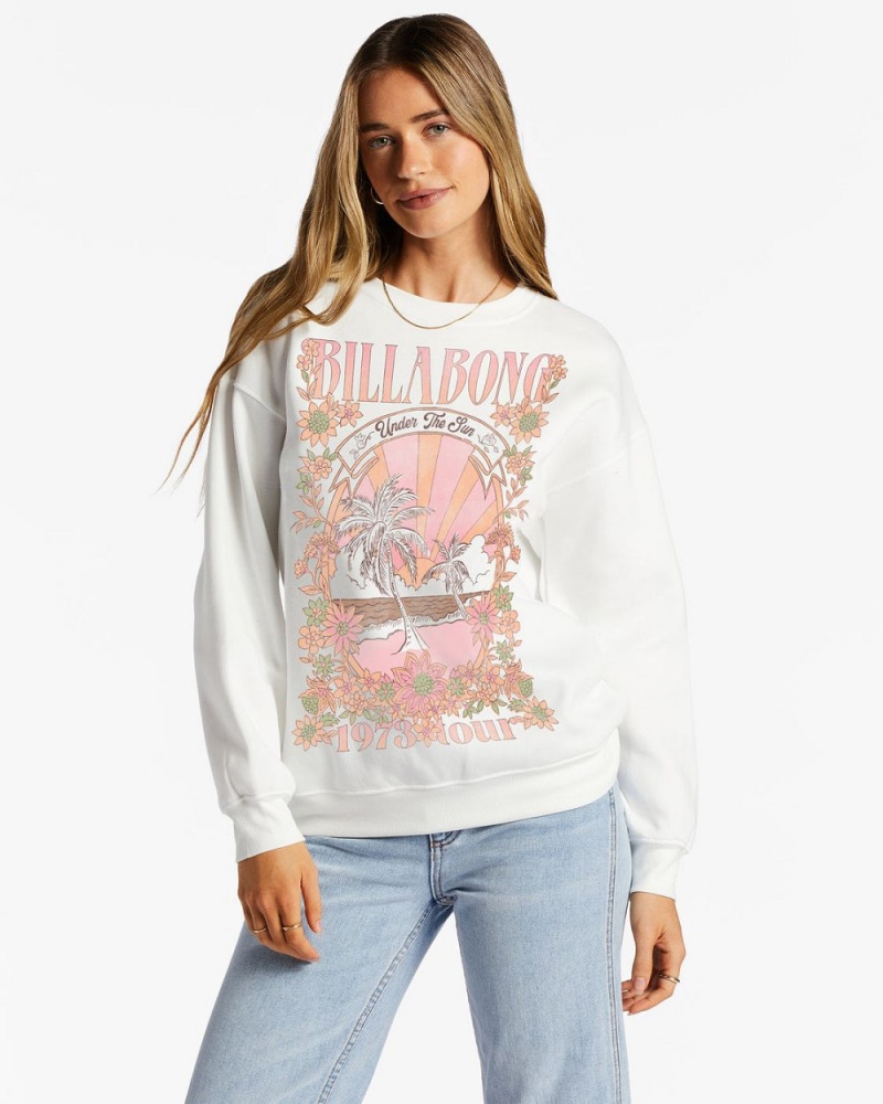 Salt Crystal Women\'s Billabong Ride The Wave Sweatshirt | 092835ASV