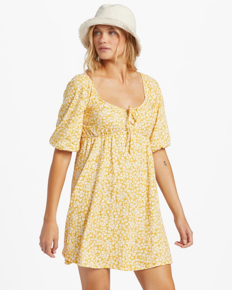 Sandy Gold Women's Billabong Daisy Wave Dress | 943165NES