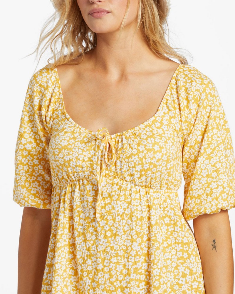 Sandy Gold Women's Billabong Daisy Wave Dress | 943165NES