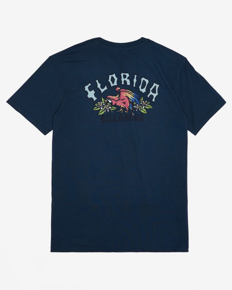 Slate Blue Men's Billabong Arch Florida Short Sleeve T-Shirt | 183065STJ