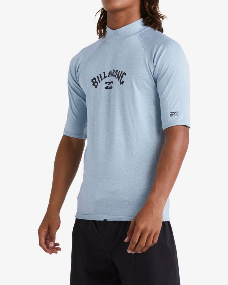 Smoke Blue Heather Men's Billabong Arch Wave Performance Fit Short Sleeve T-Shirt | 517038PDY