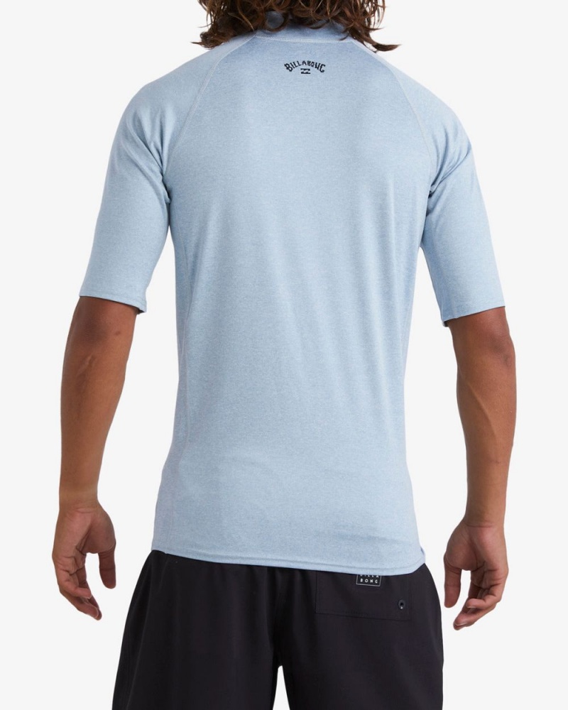 Smoke Blue Heather Men's Billabong Arch Wave Performance Fit Short Sleeve T-Shirt | 517038PDY