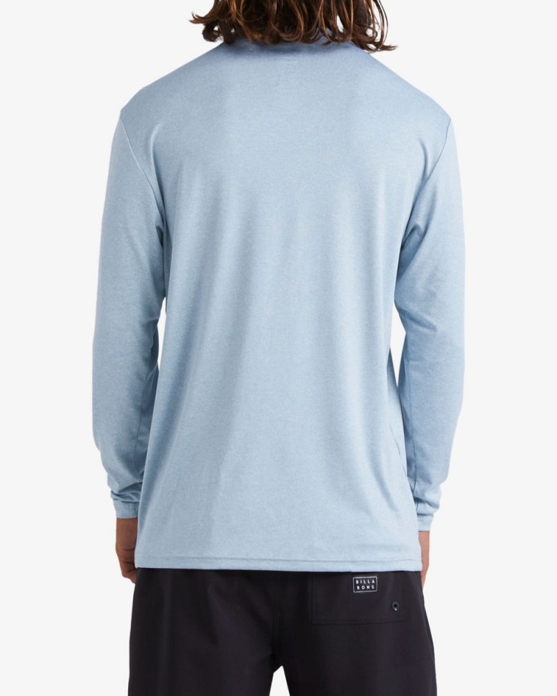 Smoke Blue Heather Men's Billabong Unity Loose Fit Long Sleeve Surf T-Shirt | 793165RWM