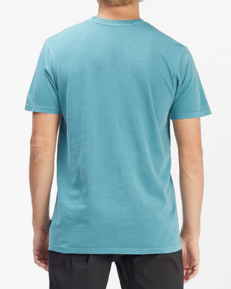 Smoke Blue Men's Billabong Essential Wave Washed Short Sleeve T-Shirt | 065978IFT