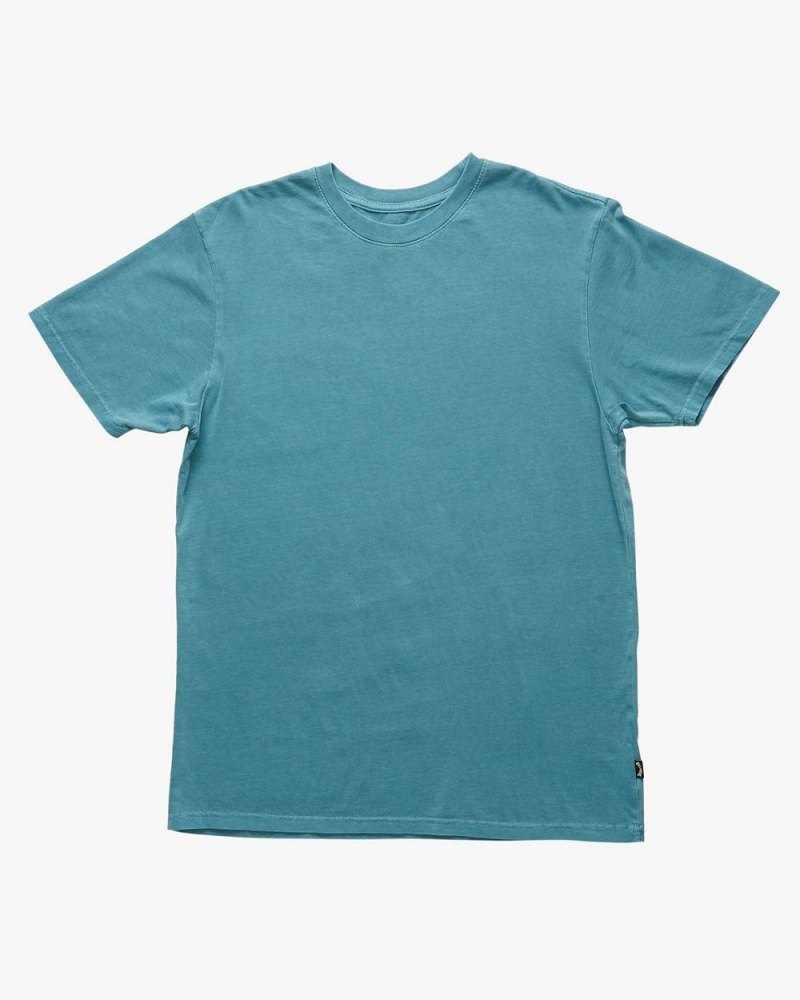 Smoke Blue Men's Billabong Essential Wave Washed Short Sleeve T-Shirt | 065978IFT