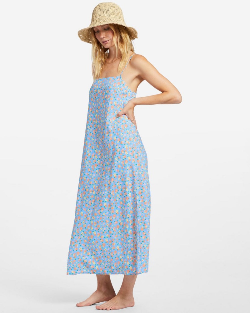 Summer Sky Women's Billabong Weekend Waves Midi Dress | 849501YMH