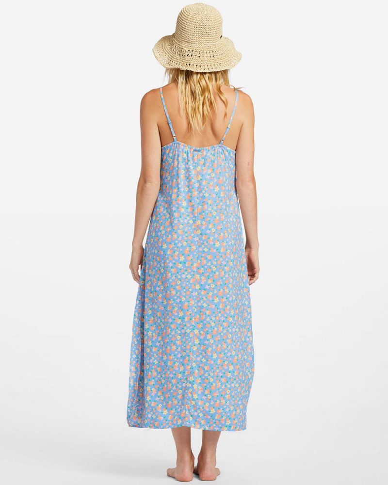 Summer Sky Women's Billabong Weekend Waves Midi Dress | 849501YMH