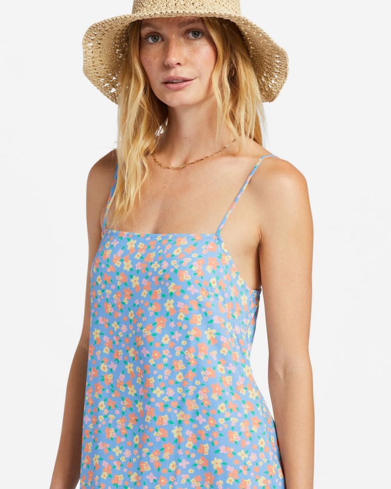 Summer Sky Women's Billabong Weekend Waves Midi Dress | 849501YMH