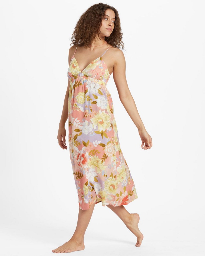 Sweet Peach Women's Billabong Sunset Skies Dress | 276350QKT