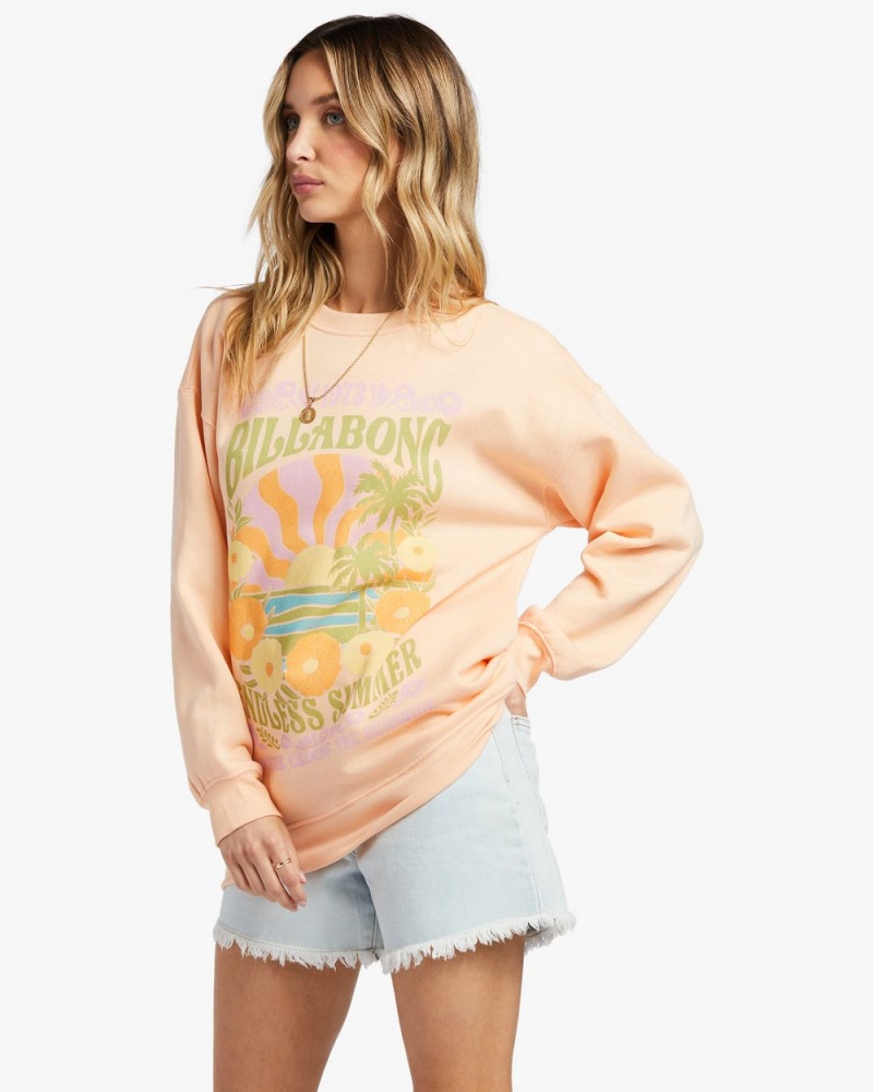 Tart Peach Women's Billabong Chase The Sun Sweatshirt | 975406MNJ