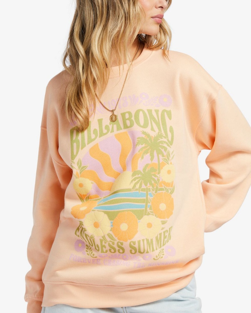 Tart Peach Women's Billabong Chase The Sun Sweatshirt | 975406MNJ